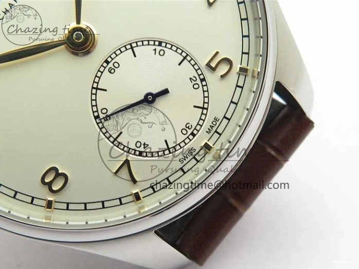 MIROTIME 0413 Original Portuguese IW358304 ZF 1:1 Best Edition SS White Dial RG Markers on Leather Strap A 7077
